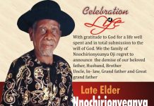 Late Elder Nnochirionyeanya Oji for burial Saturday