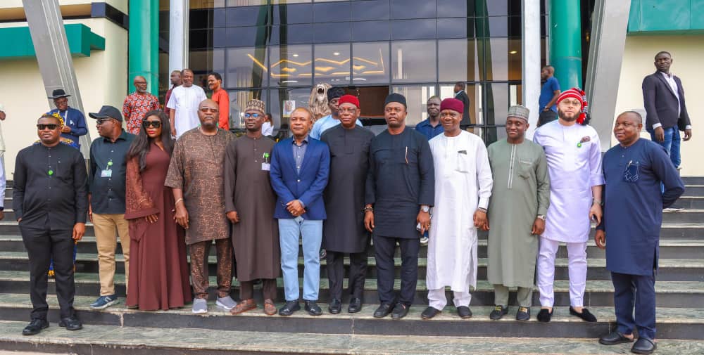 Governor Mbah addressing the public about Simon Ekpa's threats